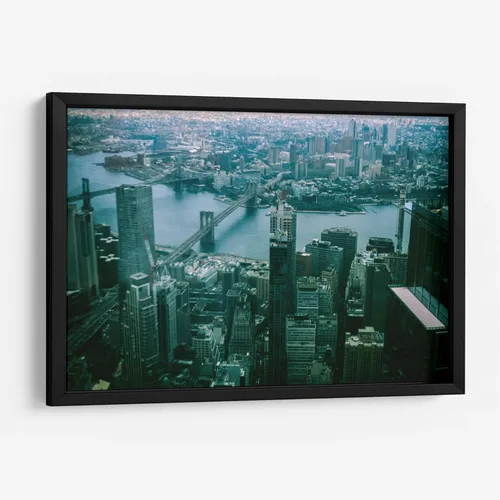 Vista 10 de Canvas Lab View from the new WTC by Raúl Ruz 11 x 7 in Fine Art Framed Print, Frame Color: Black, With Mat
