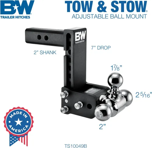 Vista 2 de Bola de remolque B & W TS10049B Tow and Stow Magnum Receiver