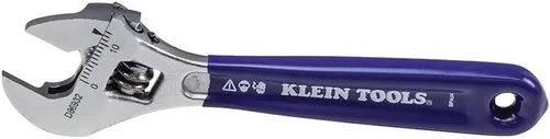 Vista 4 de Klein Tools D86932 Llave ajustable, forjada con mandíbula más delgada y acabado cromado de alto pulido, 4 pulgadas
