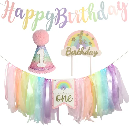 Vista 20 de DCJHFJ Cartel para silla alta con temática de galletas One Sweet Boy para decoración de fiesta de primer cumpleaños con sombrero de cumpleaños