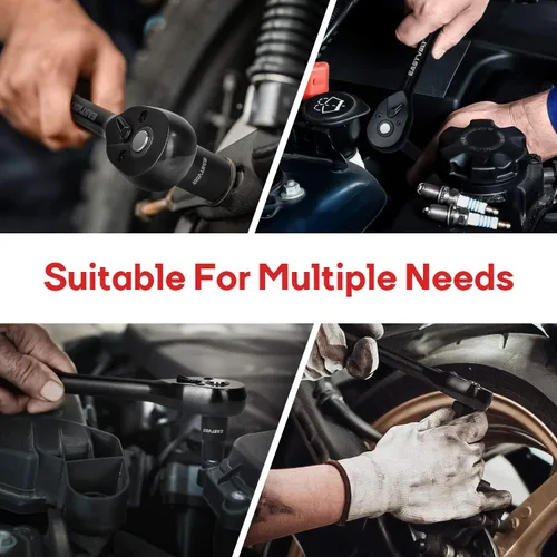 Vista 13 de Eastvolt Juego de llaves de trinquete de 46 piezas, kits de herramientas mecánicas con trinquete reversible de 72 dientes, juego de barra