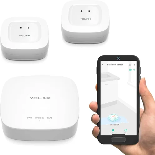Vista 12 de YoLink Kit de inicio para el hogar inteligente: Hub y sensor de fugas de agua 1, LoRa hasta 1/4 de milla de rango al aire libre, SMS/texto, correo
