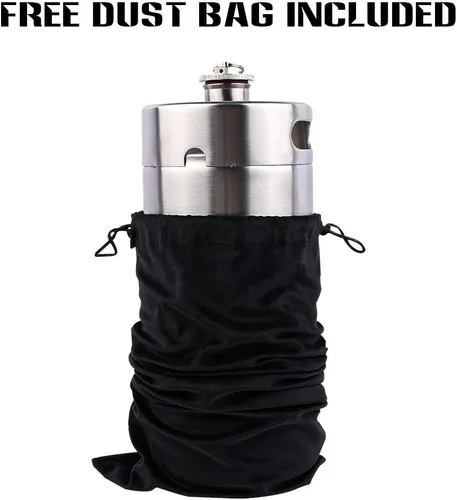 Vista 7 de TMCRAFT 128OZ Stainless Steel Mini Keg, Portable beer growler with Exhaust Valve Designed Cap to Keep Beverage Fresh