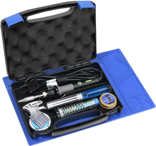 YIHUA 947-V Soldering Iron Kit with 3 LED Lights, Temperature Control, 5 Premium Solder Tips, Desoldering Pump, Indicator & ON/OFF Switch-60 Watts