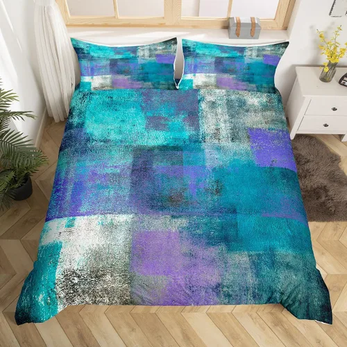 Vista 25 de Erosebridal Funda de edredón de rosa rústica para niños, adolescentes y jóvenes, funda de edredón retro teñida con lazo, juego de ropa de cama