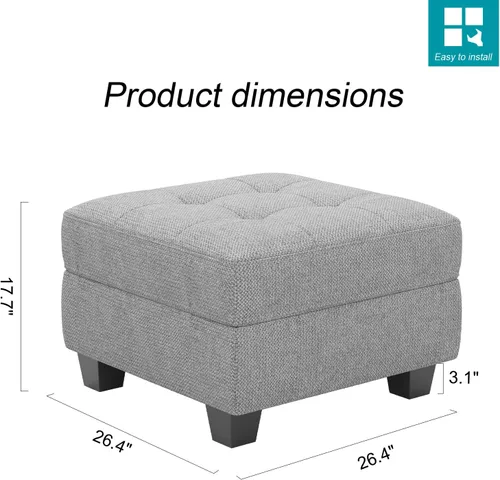 Vista 58 de Belffin Sofá modular modular con tumbonas dobles en forma de U, modular con asiento de almacenamiento, sofá modular con otomanas reversibles