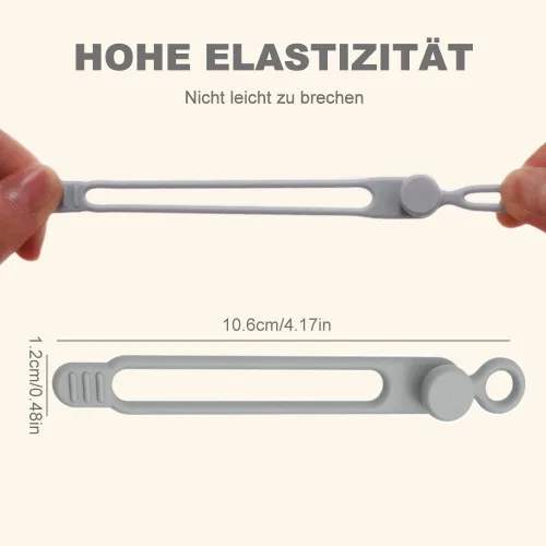 Vista 2 de Organizador de cables de datos, actualización 2025, bridas de cable reutilizables, bridas de cable de silicona multiusos, organizador de gestión