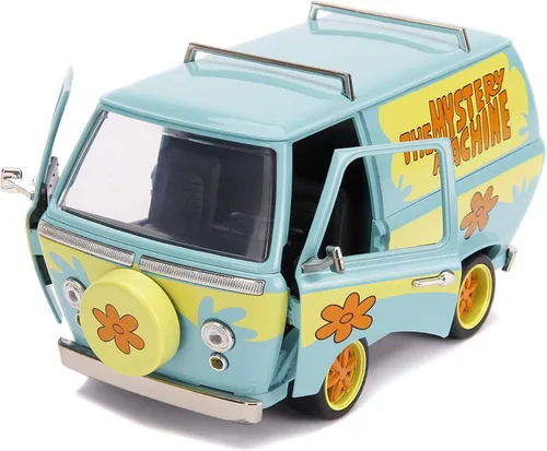 Vista 2 de Jada Scooby Doo 1:24 Mystery Machine Die-Cast Car & Scooby and Shaggy Figures