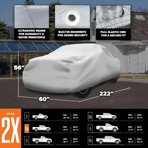 Vista 4 de Budge Duro - Cubierta para camioneta de 3 capas, protección exterior resistente a UV, agua y polvo, compatible con camionetas de cabina extendida