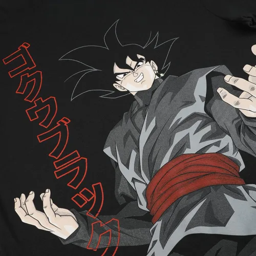 Vista 3 de Dragon Ball Super Oversize Goku Black con Kanji - Camiseta negra para hombre