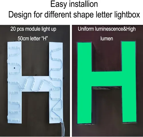 Vista 5 de Módulo LED, 200 unidades de 100 pies, 3 letreros LED, módulo de luces verdes superbrillantes 2835 SMD IP65 impermeable para carteles publicitarios