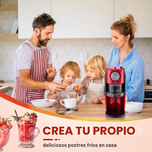 Vista 5 de Máquina de Hielo Raspado - Máquina de Conos de Nieve Equipada con Cuchilla de Acero Inoxidable, Botón de Ajuste para Regular Libremente el Grosor