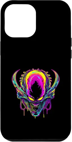 Vista 25 de iPhone 16 Retro Funny streetwear Synthwave 80s 90s spacezilla alien Case