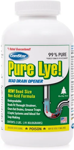 Vista 13 de ComStar Pure Lye Cuentas 99% puras de hidróxido de sodio Respetuoso con el medio ambiente, fuerza industrial, abridor de drenaje biodegradable