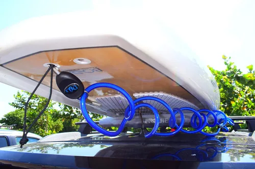 Vista 5 de DocksLocks Sistema completo de seguridad SUP & Surf – Kit antirrobo de grado marino con bloqueo de mandíbulas patentado, bloqueo de cable en espiral