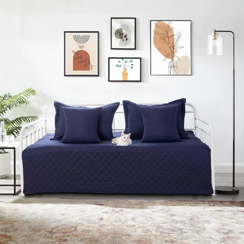 Vista 12 de Juego de Funda para Sofá Cama de 5 Piezas Juegos de Ropa de Cama para Sofá Cama Twin para Todas las Estaciones Edredón Ligero para Sofá Cama