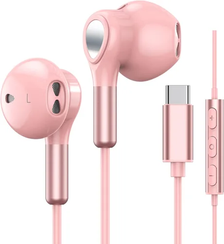 Vista 12 de Auriculares USB C para Samsung Galaxy S24 S23 Ultra S22 S21 FE S20 A54 A53 Auriculares USB C con Micrófono Control de Volumen Auriculares con Cable