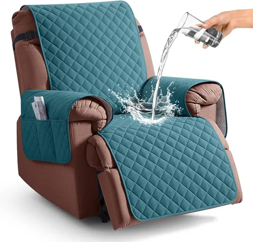 Vista 25 de KinCam Funda 100% impermeable para silla reclinable, fundas de sofá reclinable para mascotas, perros, funda de sofá reclinable, protector de muebles