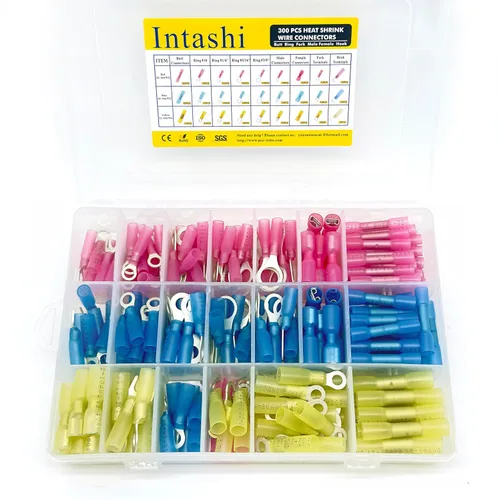 Vista 5 de Kit de 100 Conectores de Empalme Termorretráctiles - Terminales Eléctricos Impermeables Aislados, Conectores de Cable de Empalme Prensado