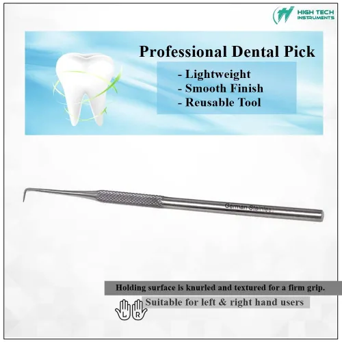 Vista 6 de Sonda dental Explorer #90 hecha de acero inoxidable reutilizable herramienta placa y removedor de sarro de dientes punta en ángulo adecuado para uso