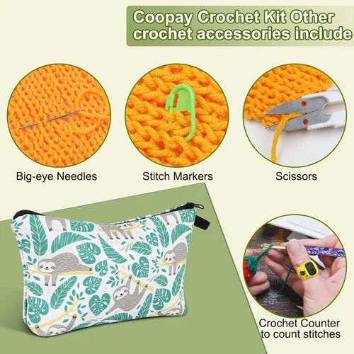 Vista 22 de Coopay Ganchos de ganchillo cálidos para abuela, agujas de ganchillo de agarre suave de aluminio para ganchillo, gancho de tejer para manualidades