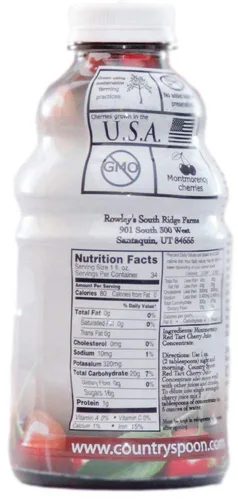 Vista 2 de Country Spoon jugo concentrado de cerezas rojas ácidas Montmorency.