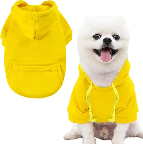 Vista 11 de Jecikelon Abrigo de Clima Frío para Perro Mascota con Bolsillo Sudadera de Invierno para Perro Ropa Cálida para Cachorros para Perros Pequeños Ropa