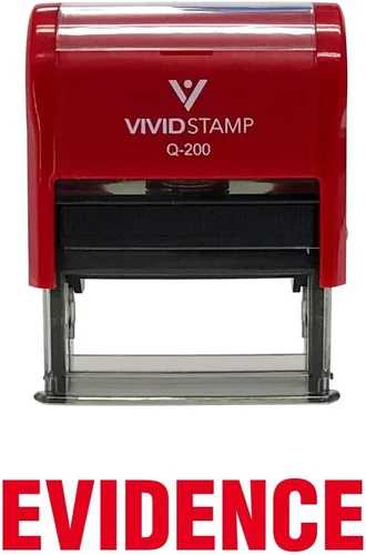 Vista 8 de Evidence Self Inking Rubber Stamp (Black Ink) - Medium 2 Pack