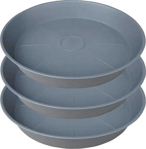 Vista 41 de Paquete 2 platos 14 pulgadas para plantas, resistentes, bandejas redondas de plástico para macetas, para agua, interiores, bandeja de goteo