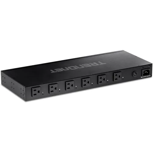 TRENDnet PDU administrado de 6 tomas, TPI-06, unidad de distribución de energía para montaje en rack, certificado UL, 1 toma de corriente de