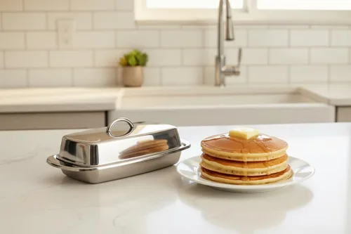 Vista 7 de Cuisinox Mantequillera de acero inoxidable con tapa, 4 "x 7.5