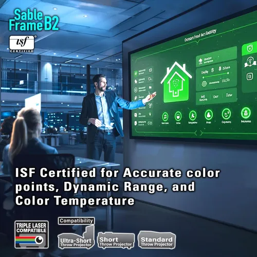 Vista 5 de Elite Screens Pantalla de proyector de marco fijo de 120" 16:9, 4K/8K UHD CineWhite UHD-B, certificado ISF, compatible con UST/Corto/Estándar