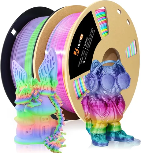 Vista 39 de LOVOON Filamento de ácido poliláctico (PLA) para impresión 3D multicolor, filamento PLA de 0.069 pulgadas, cambio de color doble por ángulo