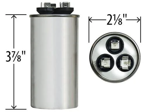 Vista 4 de Actualización de condensador Redondo de doble ejecución 97F9970 - 50 + 5 uf MFD 370 Volt VAC - GE