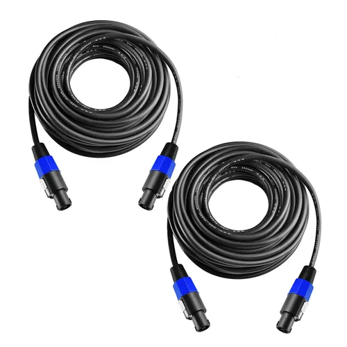2 Unids 3 pies Speakon profesional a Speakon Cables Cable Altavoz Amplificador de Audio Cable 0.276 in con bloqueo giratorio