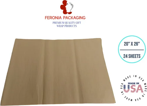 Feronia Packaging - Cuadrados de papel de seda dorado antiguo, 24 hojas, papel de regalo premium y suministros de arte para cumpleaños, vacaciones o