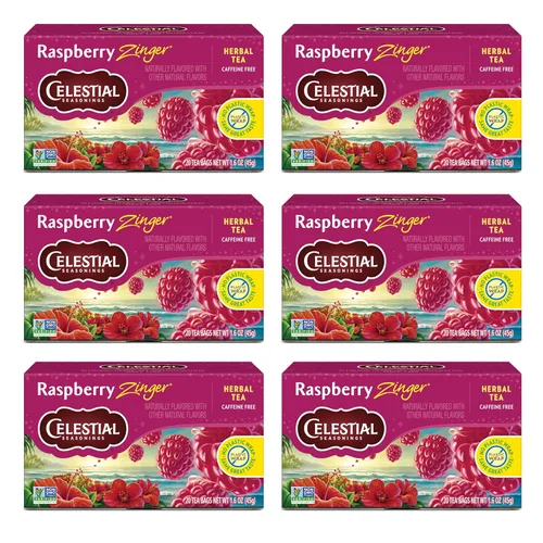 Vista 10 de Celestial Seasonings Lemon Zinger - Té de hierbas, sin cafeína, caja de 20 bolsas de té, (paquete de 6)