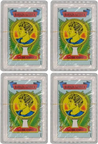 CHAMPS Naipes españoles | Baraja Espaola original | Baraja de plástico | Juego de cartas mexicano (paquete de 4)