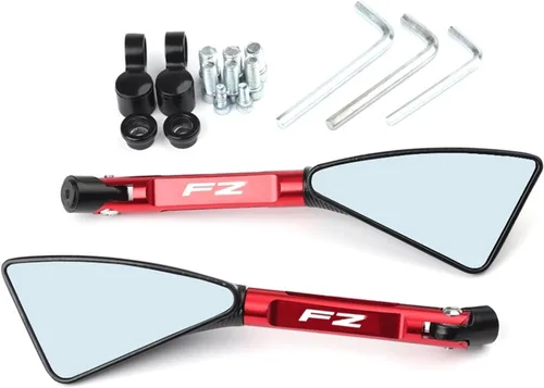 Vista 11 de Espejo retrovisor triangular para motocicleta, espejo retrovisor lateral de aluminio CNC, lente antirreflejos, con logotipo para Yamaha FZ09 FZ-09