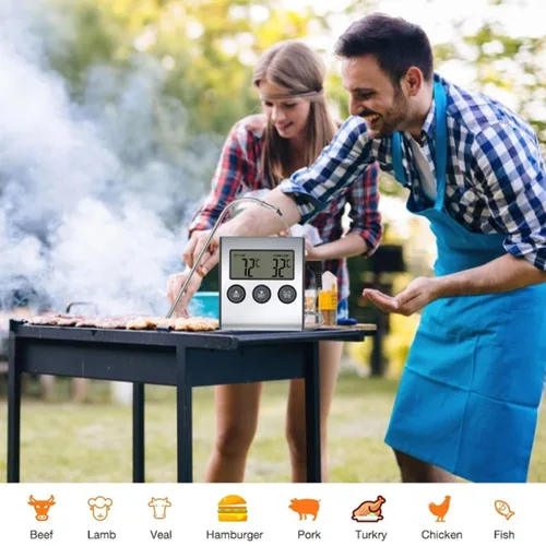 Vista 5 de Practical Kitchen Food Thermometer with Clip Oven Thermometer Accurate Cooking Temperature Gauge for BBQ Meat Baking Household Use