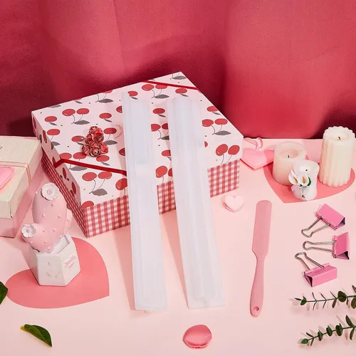 Vista 7 de Tessco for you Molde de silicona de tubo largo en forma de corazón, con forma de árbol, moldes incrustados para hacer columnas, suministros