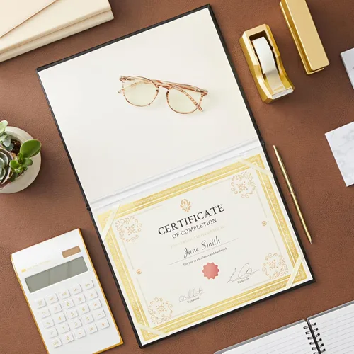 Vista 3 de Juvale Papel de certificado de lámina dorada, papel de premio compatible con impresora, papel de premio para impresión, cartulina de borde dorado