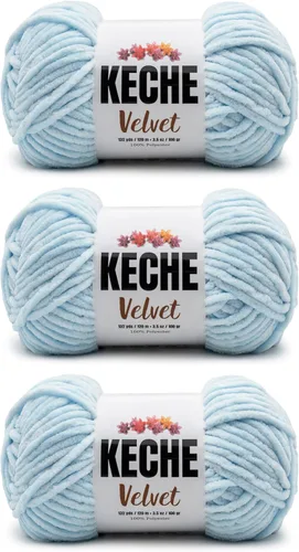 Vista 108 de Hilo de terciopelo Keche para crochet, suave chenilla voluminosa para bebé, manta Amigurumi, 100 gr (121 m) - Blanco