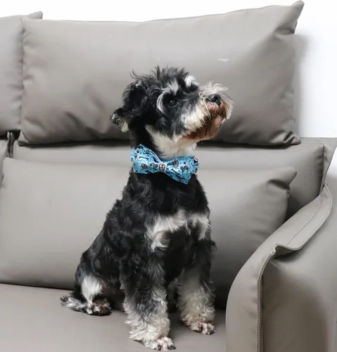 Vista 3 de Unique Style Paws Collar de perro de Halloween con lazo de algodón lindo pajarita para perros pequeños, medianos y grandes, vacaciones