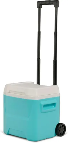 Cooler Hard-Sided Ice Chest, Portable Insulated Cooler with Wheels, Telescoping Handle, Cool Riser Tech, Leak-Resistant