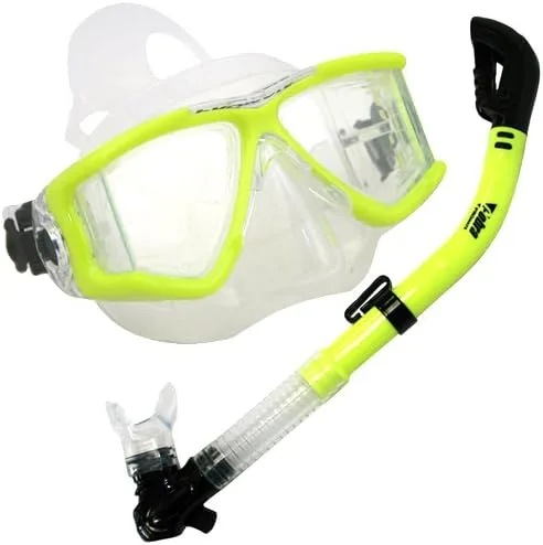Vista 4 de PROMATE Máscara de vista panorámica de snorkel con juego de esnórquel seco