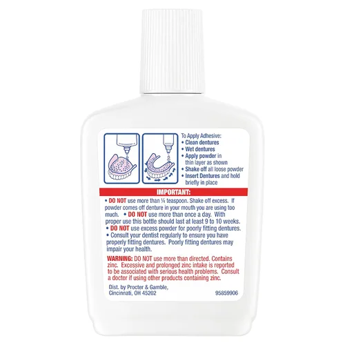 Vista 3 de Fixodent Polvo adhesivo para dentaduras postizas, sujeción extra - 1.6 oz