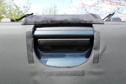 Vista 7 de Almohadillas de bicicleta para puerta trasera de camioneta con correas seguras para marco de bicicleta, almohadilla de protección para puerta