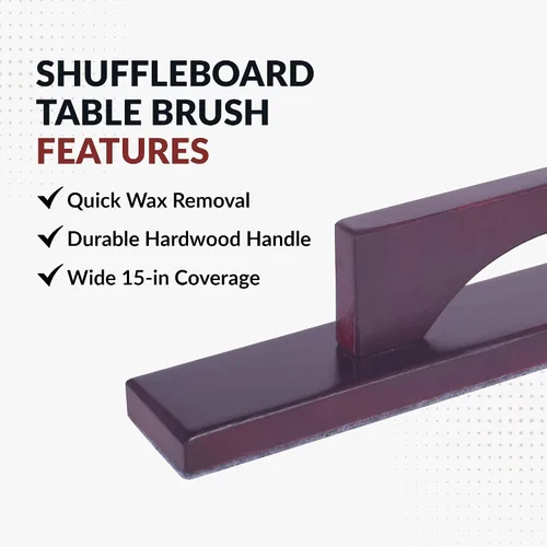 Vista 4 de Hathaway Cepillo de mesa de tejo – Mango de madera dura con base de fieltro suave – Herramienta de eliminación de cera rápida y fácil – Accesorios