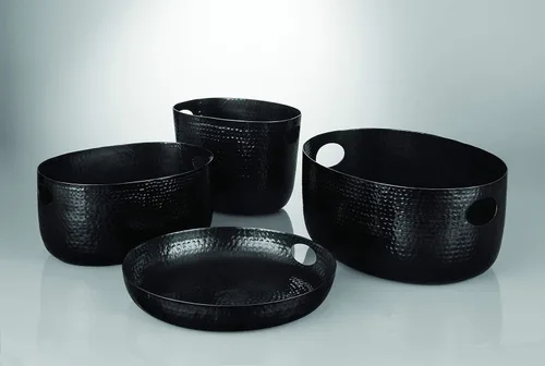 Vista 2 de American Metalcraft ATHB9 recipiente de aluminio martillado para bebidas, negro, 7 3/4 cuartos de galón